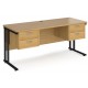 Maestro Cantilever Leg Straight Desk with Two Fixed Pedestals